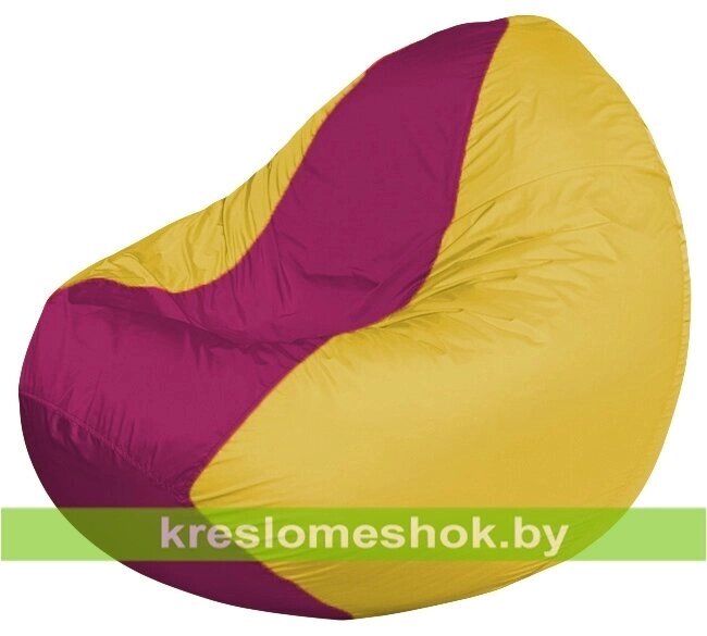 Кресло мешок Classic К2.1-57 (основа жёлтая, вставка фуксия) от компании Интернет-магазин "Kreslomeshok" - фото 1