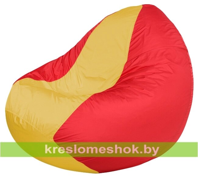 Кресло мешок Classic К2.1-58 (основа красная, вставка жёлтая) от компании Интернет-магазин "Kreslomeshok" - фото 1