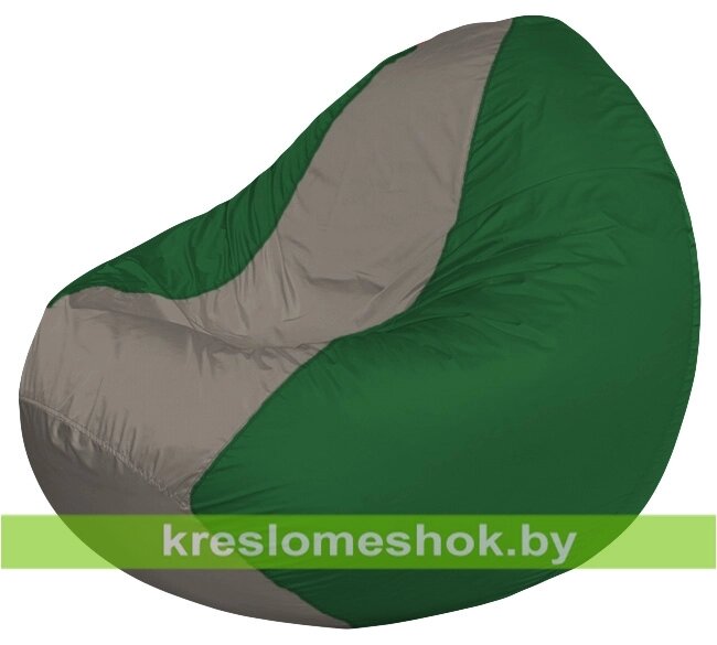 Кресло мешок Classic К2.1-61 (основа зелёная, вставка серая) от компании Интернет-магазин "Kreslomeshok" - фото 1