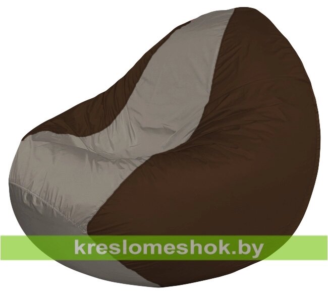 Кресло мешок Classic К2.1-66 (основа коричневая, вставка серая тёмная) от компании Интернет-магазин "Kreslomeshok" - фото 1