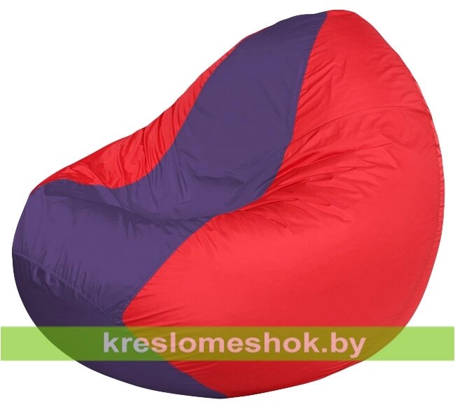 Кресло мешок Classic К2.1-67 (основа красная, вставка фиолетовая) от компании Интернет-магазин "Kreslomeshok" - фото 1