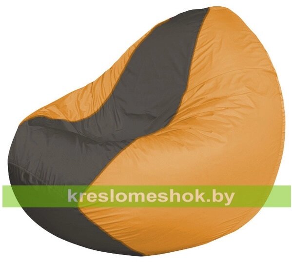 Кресло мешок Classic К2.1-73 (основа оранжевая, вставка серая тёмная) от компании Интернет-магазин "Kreslomeshok" - фото 1