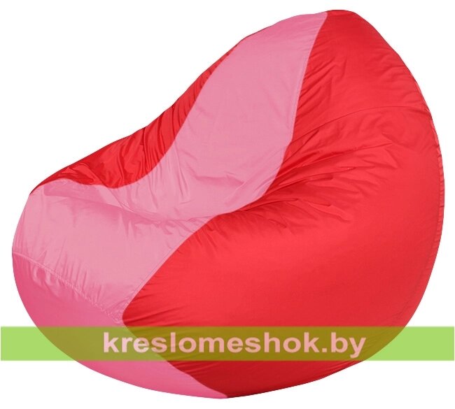 Кресло мешок Classic К2.1-77 (основа красная, вставка розовая) от компании Интернет-магазин "Kreslomeshok" - фото 1