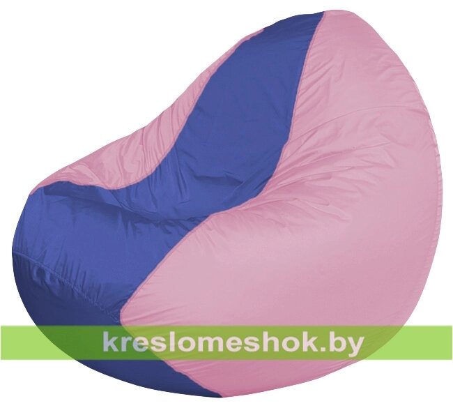 Кресло мешок Classic К2.1-79 (основа розовая, вставка синяя) от компании Интернет-магазин "Kreslomeshok" - фото 1