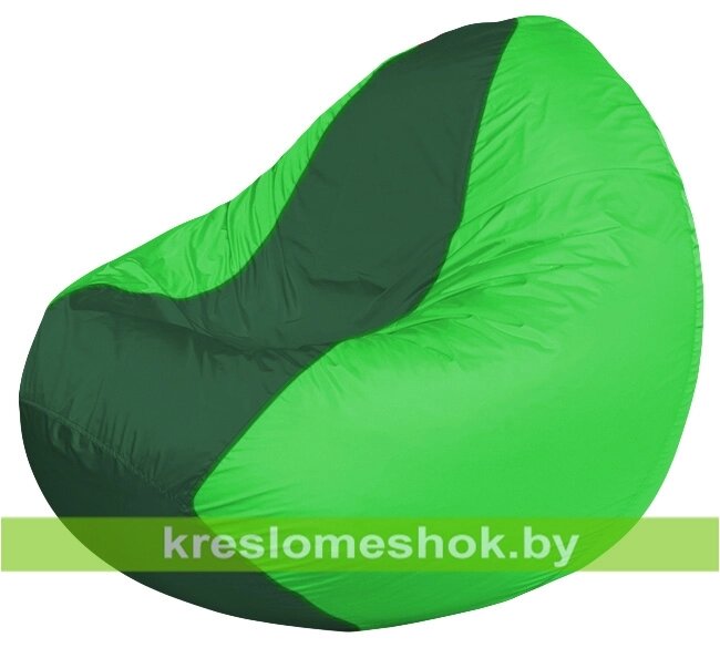Кресло мешок Classic К2.1-80 (основа салатовая, вставка зелёная) от компании Интернет-магазин "Kreslomeshok" - фото 1