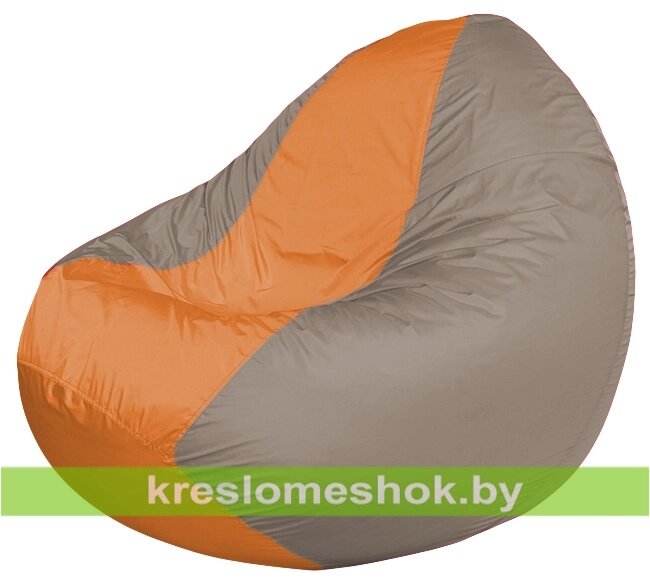 Кресло мешок Classic К2.1-88 (основа серая, вставка оранжевая) от компании Интернет-магазин "Kreslomeshok" - фото 1
