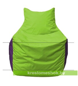 Кресло мешок Фокс Ф2.1-155 (основа салатовая, вставка фиолетовая)
