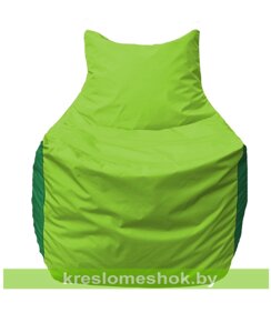 Кресло мешок Фокс Ф2.1-166 (основа салатовая, вставка зелёная)