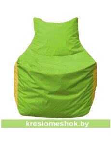 Кресло мешок Фокс Ф2.1-167 (основа салатовая, вставка жёлтая)