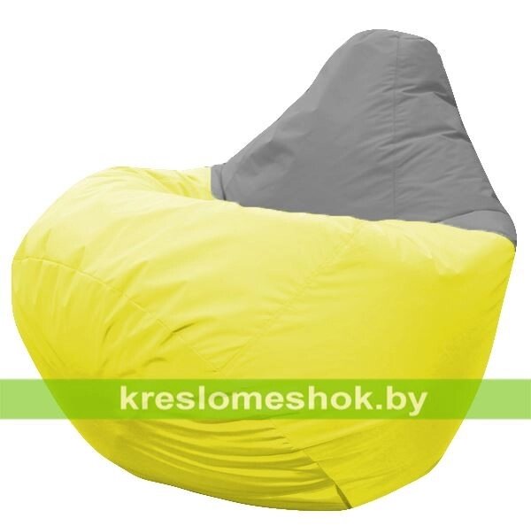 Кресло мешок Груша Альфа (основа жёлтая, вставка серая) от компании Интернет-магазин "Kreslomeshok" - фото 1