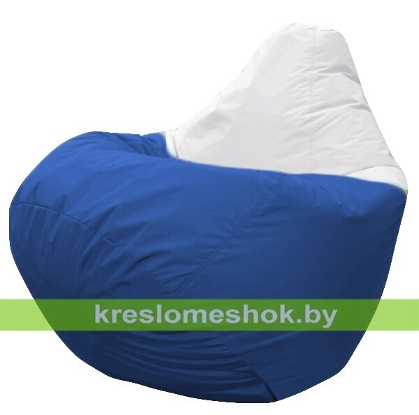 Кресло мешок Груша Арбат (основа синяя, вставка белая) от компании Интернет-магазин "Kreslomeshok" - фото 1