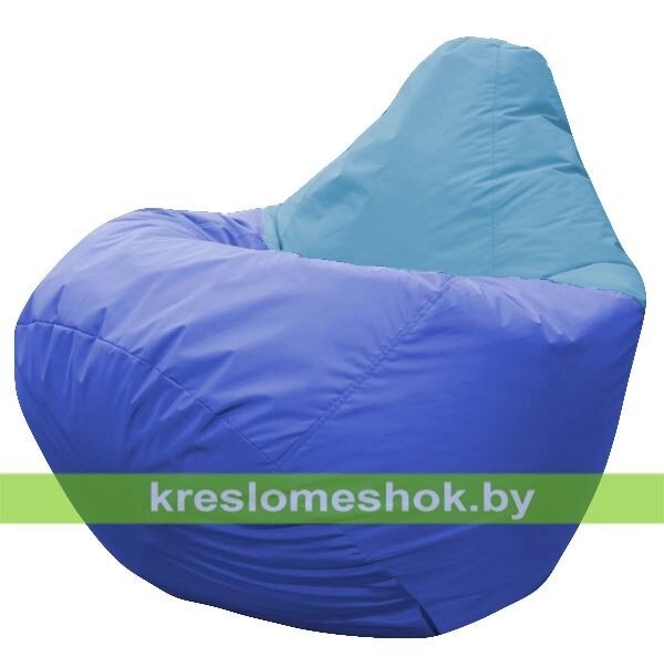 Кресло мешок Груша Астра (основа синяя, вставка голубая) от компании Интернет-магазин "Kreslomeshok" - фото 1