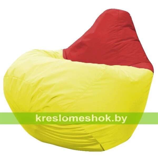 Кресло мешок Груша Дали (основа жёлтая, вставка красная) от компании Интернет-магазин "Kreslomeshok" - фото 1