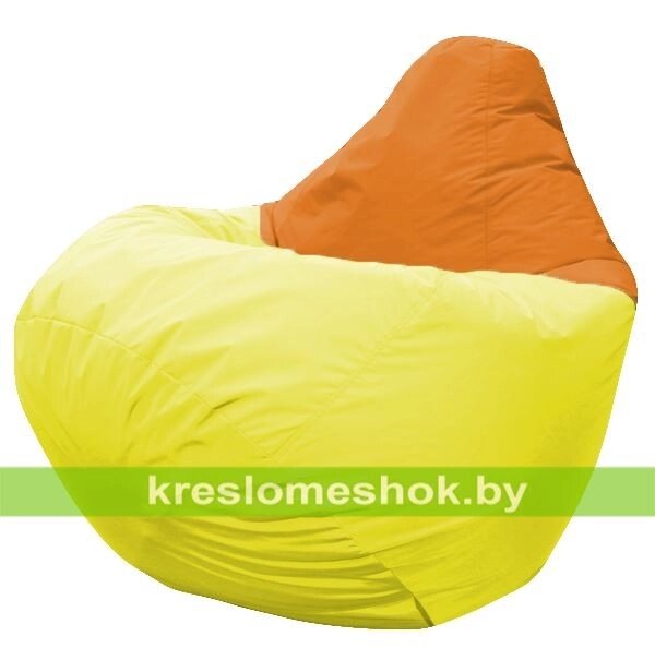 Кресло мешок Груша Давид (основа жёлтая, вставка оранжевая) от компании Интернет-магазин "Kreslomeshok" - фото 1