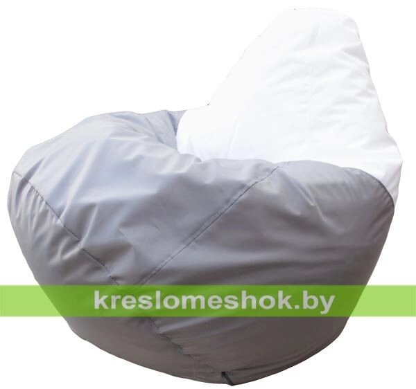 Кресло мешок Груша Элегант (основа серая, вставка белая) от компании Интернет-магазин "Kreslomeshok" - фото 1