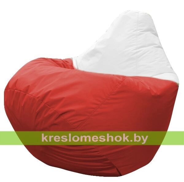 Кресло мешок Груша Клубничка (основа красная, вставка белая) от компании Интернет-магазин "Kreslomeshok" - фото 1