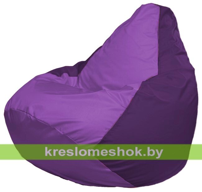 Кресло-мешок Груша Макси Г2.1-102 (основа фиолетовая, вставка сиреневая) от компании Интернет-магазин "Kreslomeshok" - фото 1