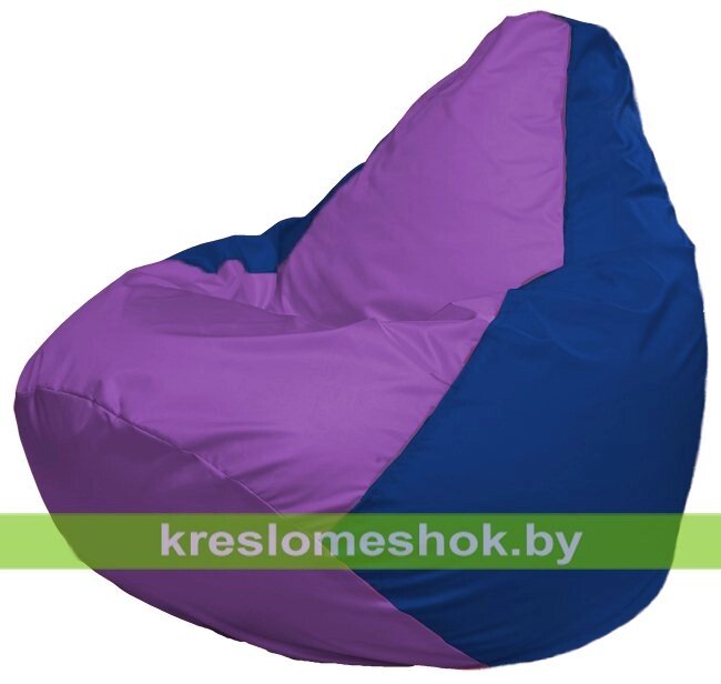 Кресло-мешок Груша Макси Г2.1-105 (основа синяя, вставка сиреневая) от компании Интернет-магазин "Kreslomeshok" - фото 1