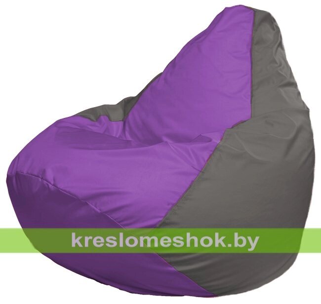Кресло-мешок Груша Макси Г2.1-106 (основа серая, вставка сиреневая) от компании Интернет-магазин "Kreslomeshok" - фото 1