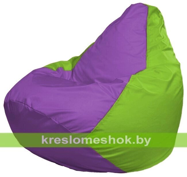 Кресло-мешок Груша Макси Г2.1-108 (основа салатовая, вставка сиреневая) от компании Интернет-магазин "Kreslomeshok" - фото 1