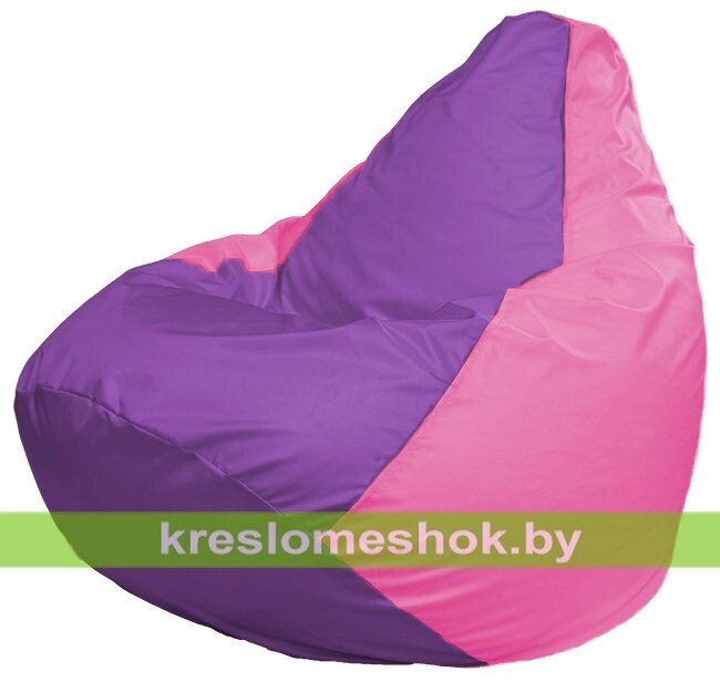 Кресло-мешок Груша Макси Г2.1-109 (основа розовая, вставка сиреневая) от компании Интернет-магазин "Kreslomeshok" - фото 1