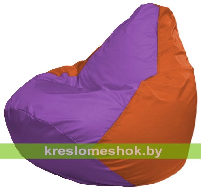 Кресло-мешок Груша Макси Г2.1-110 (основа оранжевая, вставка сиреневая) от компании Интернет-магазин "Kreslomeshok" - фото 1