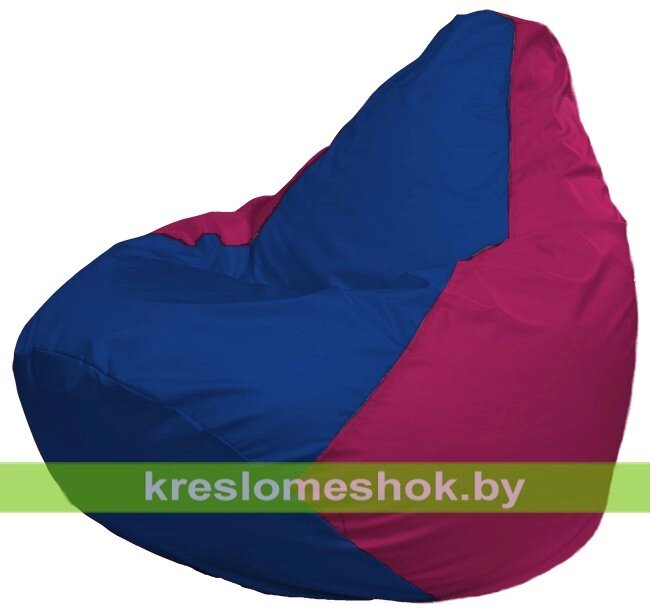 Кресло-мешок Груша Макси Г2.1-116 (основа фуксия, вставка синяя) от компании Интернет-магазин "Kreslomeshok" - фото 1