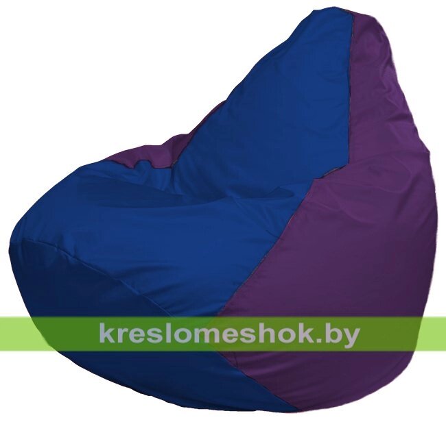 Кресло-мешок Груша Макси Г2.1-117 (основа фиолетовая, вставка синяя) от компании Интернет-магазин "Kreslomeshok" - фото 1