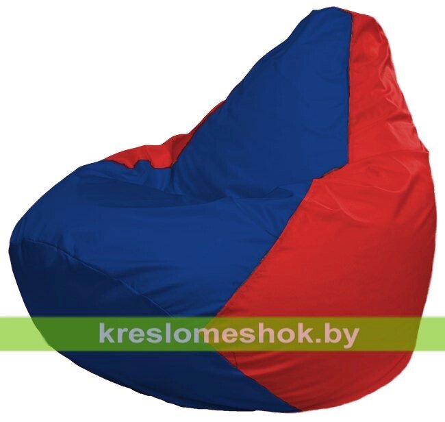 Кресло-мешок Груша Макси Г2.1-122 (основа красная, вставка синяя) от компании Интернет-магазин "Kreslomeshok" - фото 1