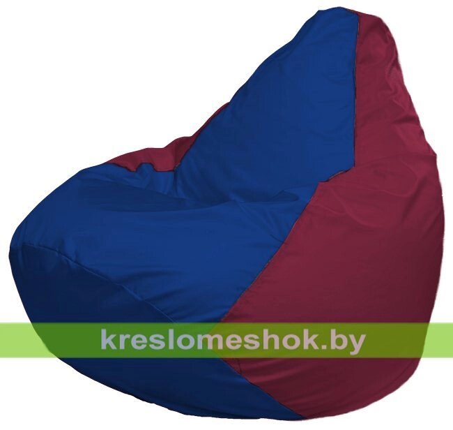 Кресло-мешок Груша Макси Г2.1-123 (основа бордовая, вставка синяя) от компании Интернет-магазин "Kreslomeshok" - фото 1