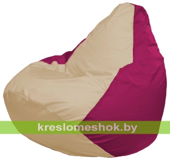 Кресло-мешок Груша Макси Г2.1-131 (основа фуксия, вставка бежевая) от компании Интернет-магазин "Kreslomeshok" - фото 1