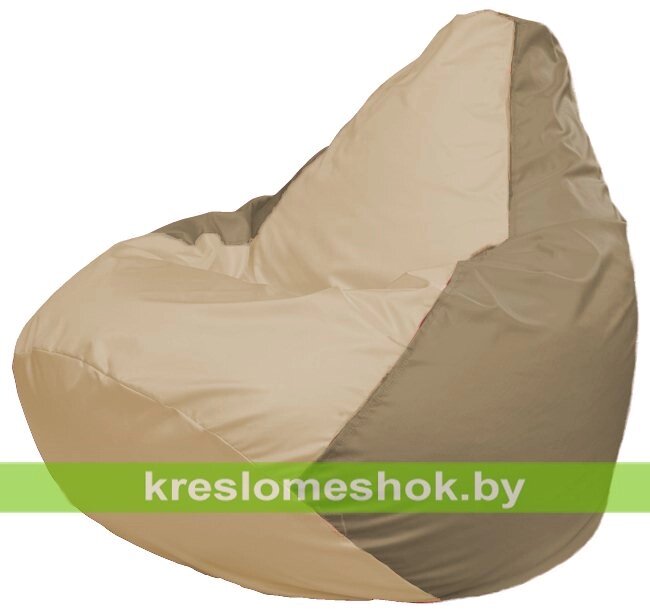 Кресло-мешок Груша Макси Г2.1-136 (основа бежевая тёмная, вставка бежевая) от компании Интернет-магазин "Kreslomeshok" - фото 1