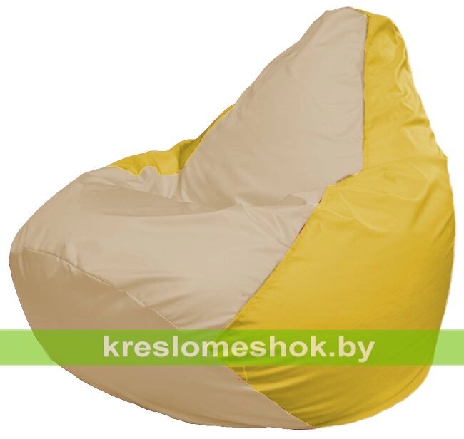 Кресло-мешок Груша Макси Г2.1-148 (основа жёлтое, вставка бежевая) от компании Интернет-магазин "Kreslomeshok" - фото 1