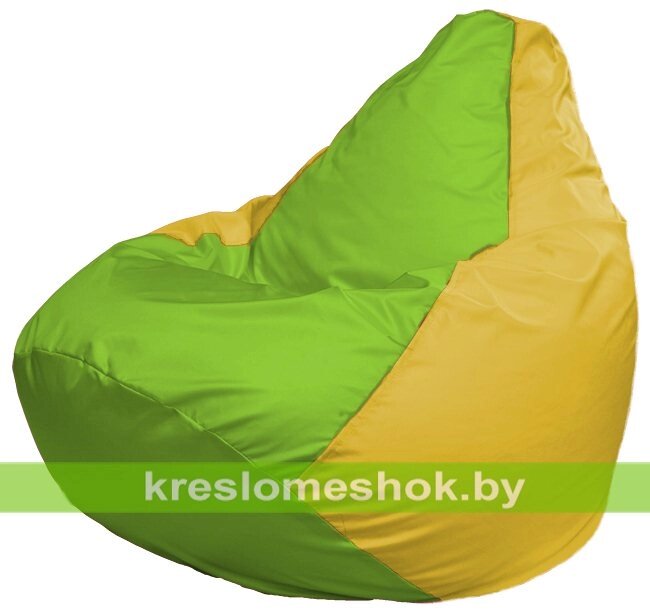 Кресло-мешок Груша Макси Г2.1-167 (основ жёлтая, вставка салатовая) от компании Интернет-магазин "Kreslomeshok" - фото 1