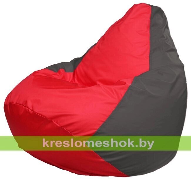 Кресло-мешок Груша Макси Г2.1-170 (основа серая тёмная, вставка красная) от компании Интернет-магазин "Kreslomeshok" - фото 1