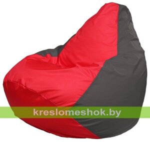 Кресло-мешок Груша Макси Г2.1-170 (основа серая тёмная, вставка красная)