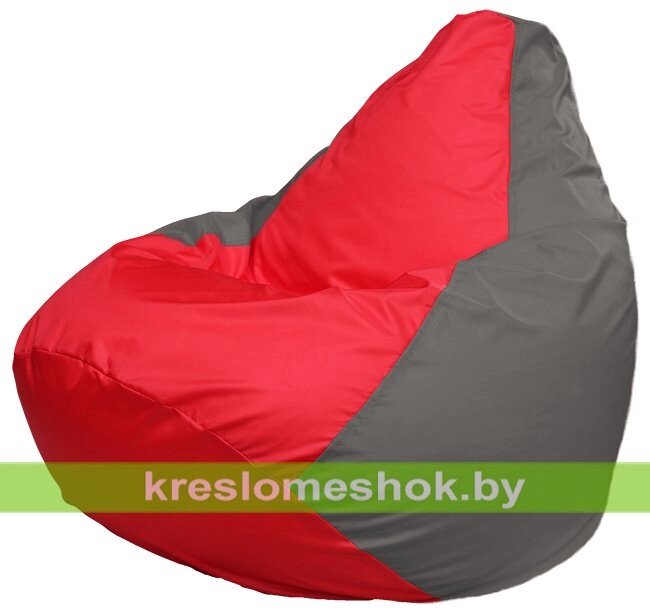 Кресло-мешок Груша Макси Г2.1-173 (основа серая, вставка красная) от компании Интернет-магазин "Kreslomeshok" - фото 1
