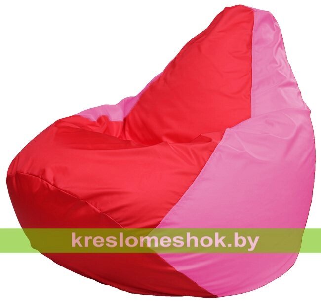 Кресло-мешок Груша Макси Г2.1-175 (основа розовая, вставка красная) от компании Интернет-магазин "Kreslomeshok" - фото 1