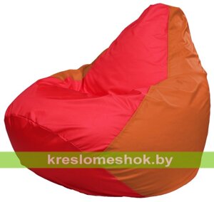 Кресло-мешок Груша Макси Г2.1-176 (основа оранжевая, вставка красная)