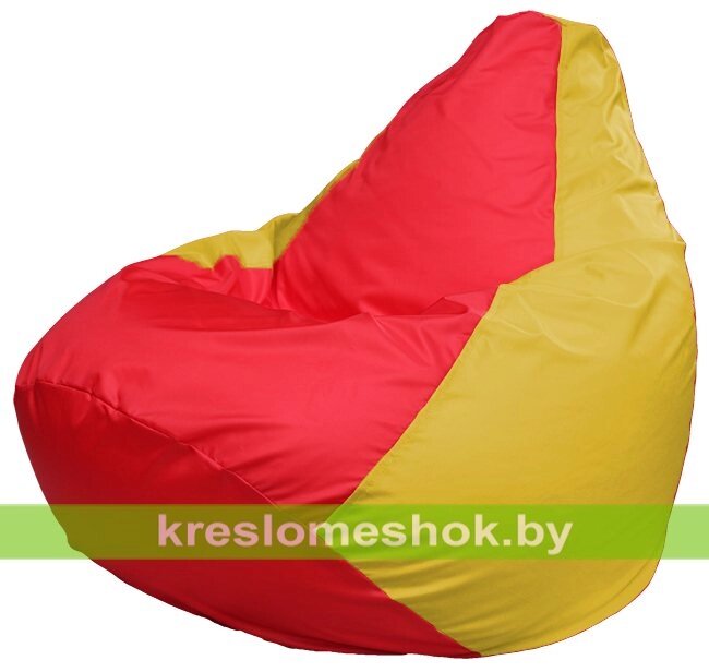 Кресло-мешок Груша Макси Г2.1-178 (основа жёлтая, вставка красная) от компании Интернет-магазин "Kreslomeshok" - фото 1