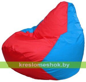 Кресло-мешок Груша Макси Г2.1-179 (основа голубая, вставка красная)