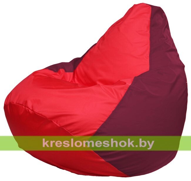 Кресло-мешок Груша Макси Г2.1-180 (основа бордовая, вставка красная) от компании Интернет-магазин "Kreslomeshok" - фото 1