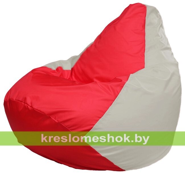 Кресло-мешок Груша Макси Г2.1-181 (основа белая, вставка красная) от компании Интернет-магазин "Kreslomeshok" - фото 1