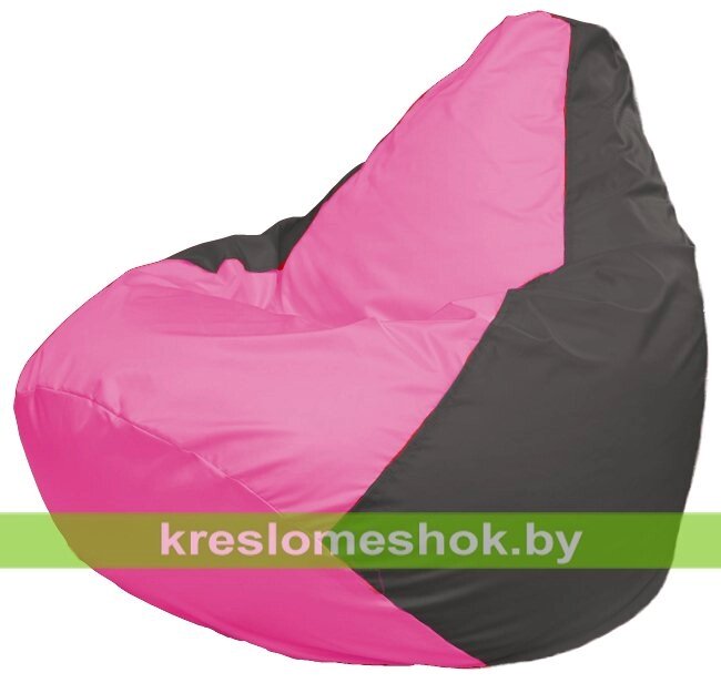 Кресло-мешок Груша Макси Г2.1-187 (основа серая тёмная, вставка розовая) от компании Интернет-магазин "Kreslomeshok" - фото 1