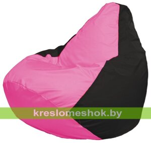 Кресло-мешок Груша Макси Г2.1-188 (основа чёрная, вставка розовая)