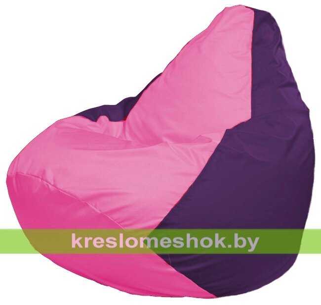 Кресло-мешок Груша Макси Г2.1-191 (основа фиолетовая, вставка розовая) от компании Интернет-магазин "Kreslomeshok" - фото 1
