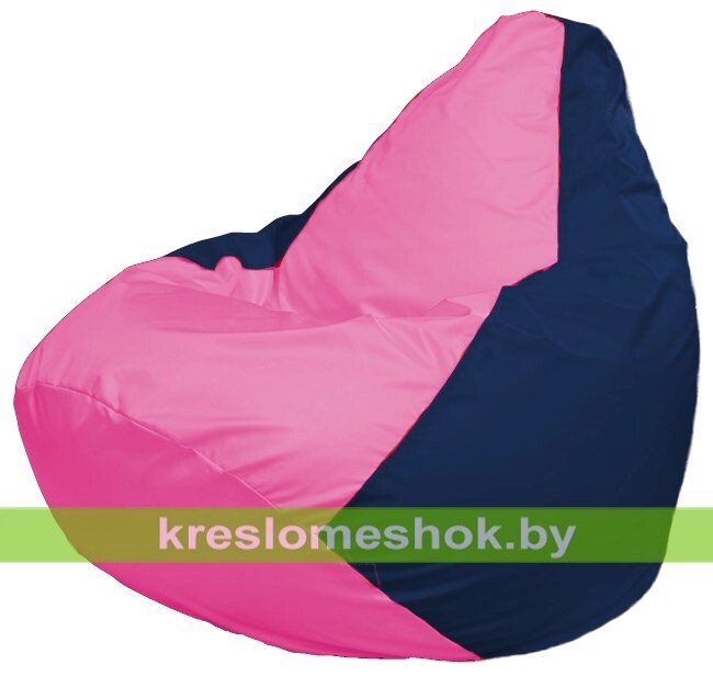 Кресло-мешок Груша Макси Г2.1-192 (основа синяя тёмная, вставка розовая) от компании Интернет-магазин "Kreslomeshok" - фото 1