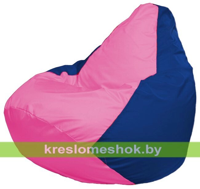 Кресло-мешок Груша Макси Г2.1-195 (основа синяя, вставка розовая) от компании Интернет-магазин "Kreslomeshok" - фото 1