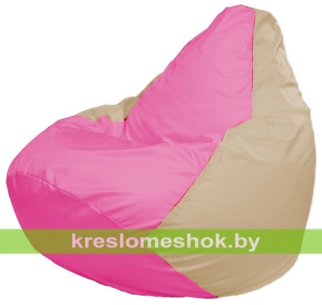 Кресло-мешок Груша Макси Г2.1-196 (основа бежевая, вставка розовая) от компании Интернет-магазин "Kreslomeshok" - фото 1