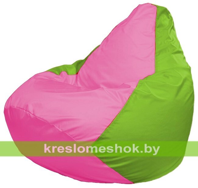 Кресло-мешок Груша Макси Г2.1-197 (основа салатовая, вставка розовая) от компании Интернет-магазин "Kreslomeshok" - фото 1